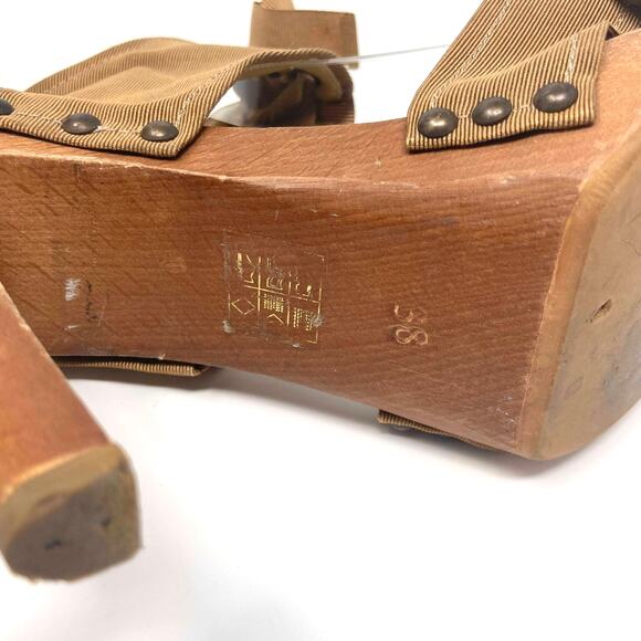 STELLA MCCARTNEY Brown Grosgrain Lace Up Sling Back Heels - Picture 11 of 12